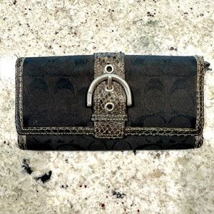 Coach Classic Wallet with snakeskin trim